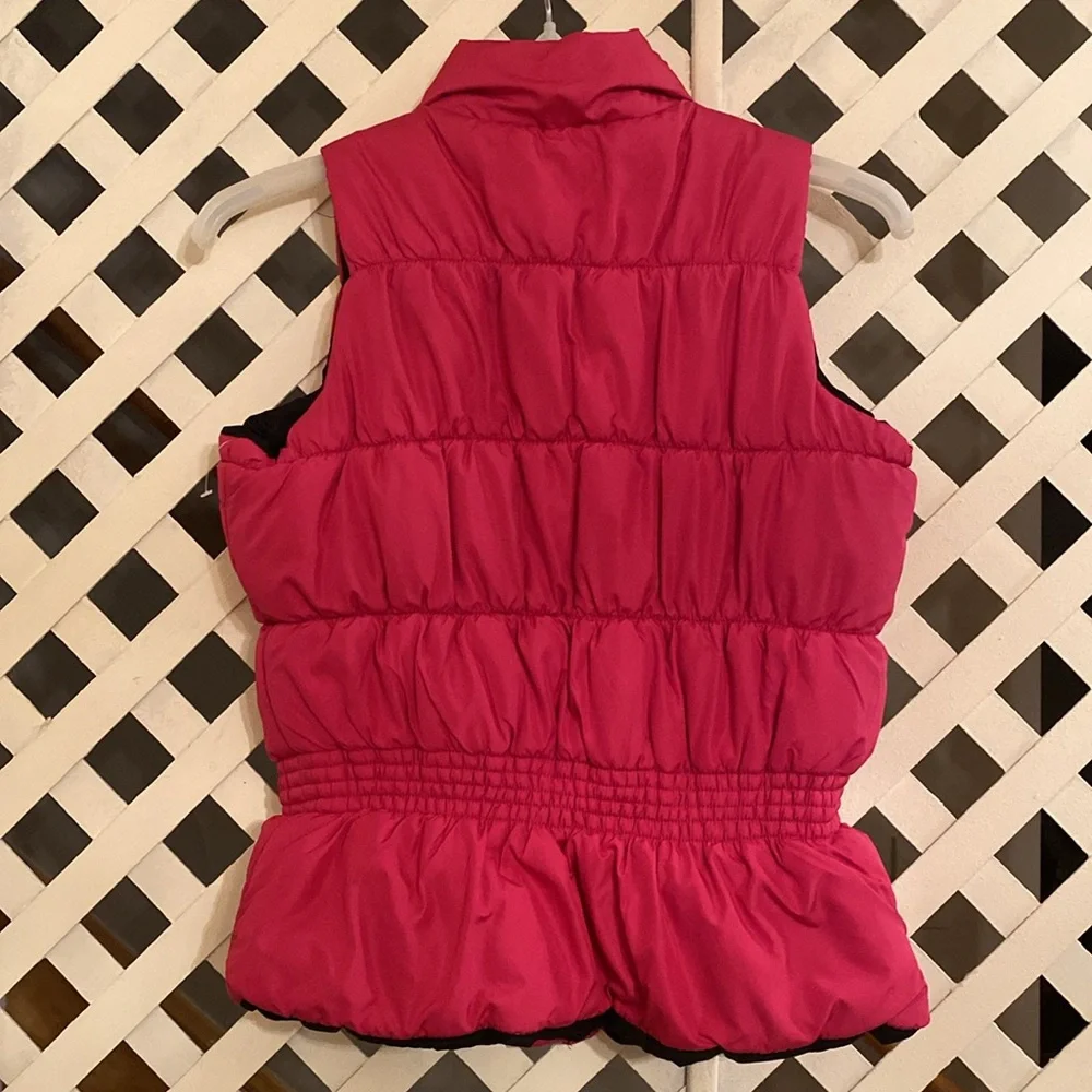 Chaps Ralph Lauren Girls Pink Vest Size L 12/14 2 Pocket Elastic Back Polyester
